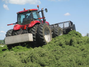 tractor on silage