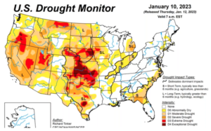 U.S Drought Monitor - January 13, 2023